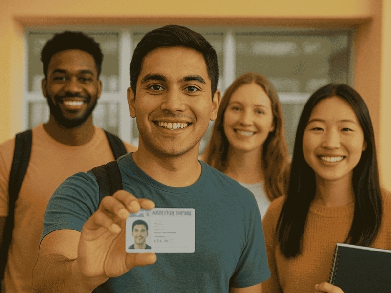 Foto de estudiantes sacando TIE o NIE